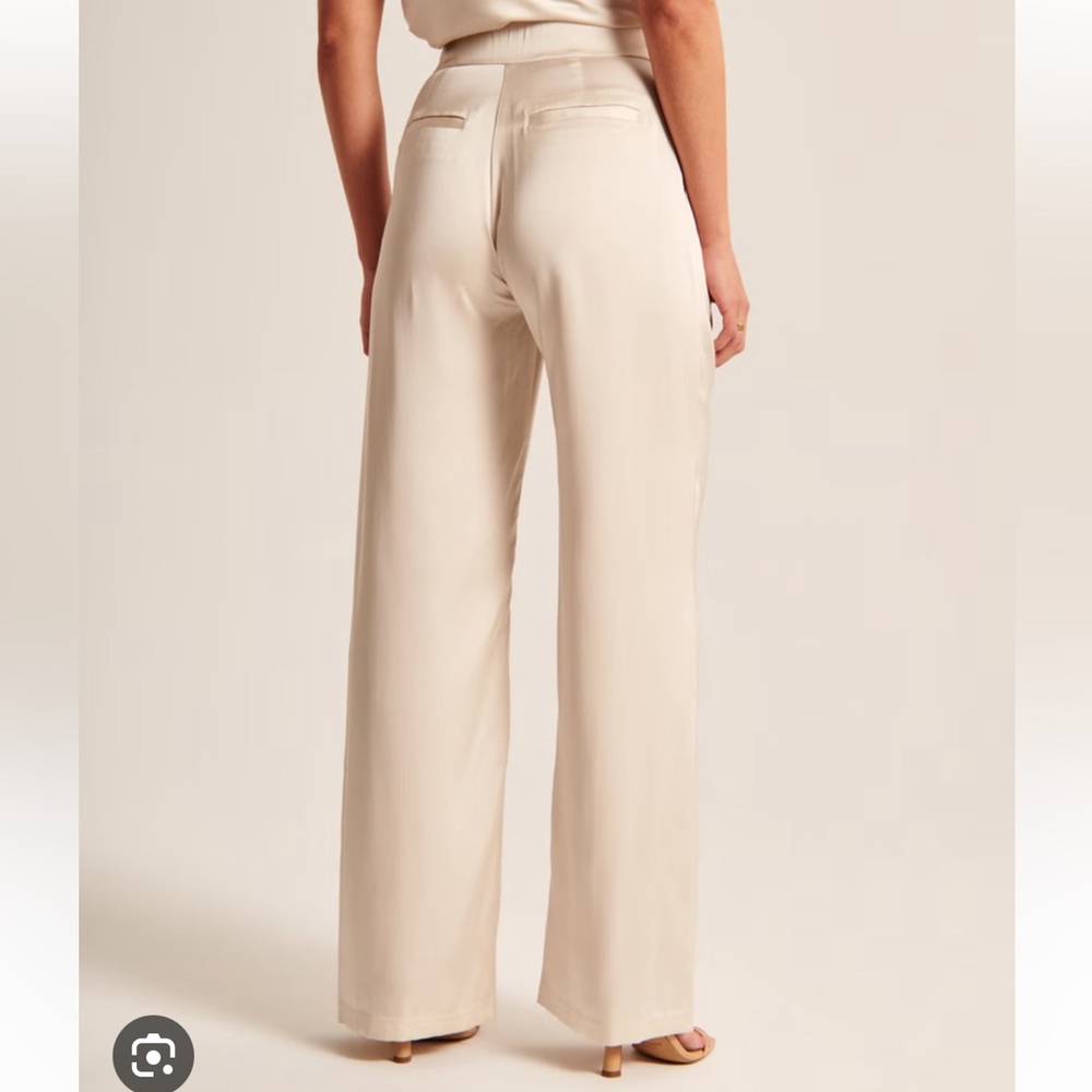 Satin Tailored Wide Leg Pants - Abercrombie & Fitch